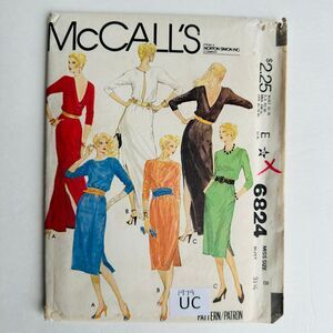 1970's Vintage McCall's Misses' Dress Pattern 6824 Size 8 UNCUT